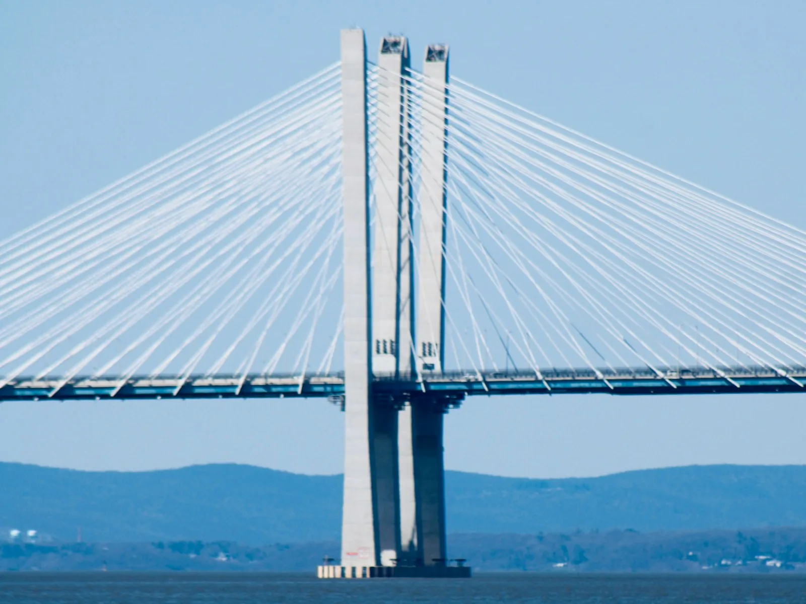 Cable towers of the Governor Mario M. Cuomo Bridge over the Hudson River
